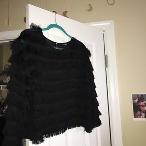 ~ Fun & Flirty ~ Ruffled Black Blouse